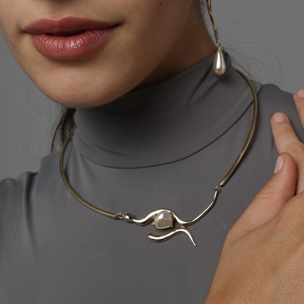 2. Swirl Necklace gold KALLIOPE Handmade Jewelry gk1795