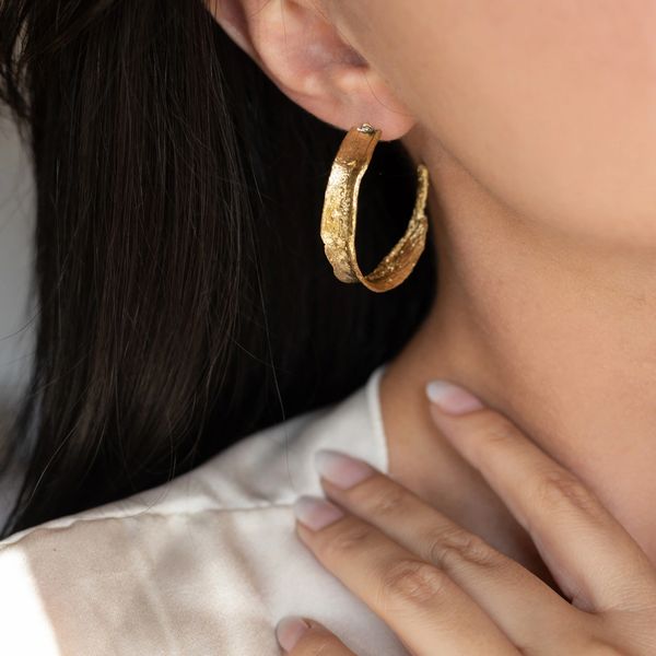 2. Orecchini Hippie hoop oro KALLIOPE Handmade Jewelry gs1268