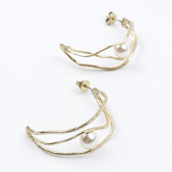 1. Orecchini Luna hoop oro KALLIOPE Handmade Jewelry gs1627c