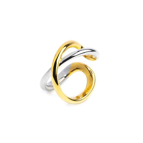 2. Anello incrociato bicolore grigio/oro Marlù Gioielli 33an0046gs