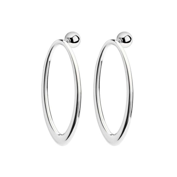 Oval ring earrings steel gray Marlù Gioielli