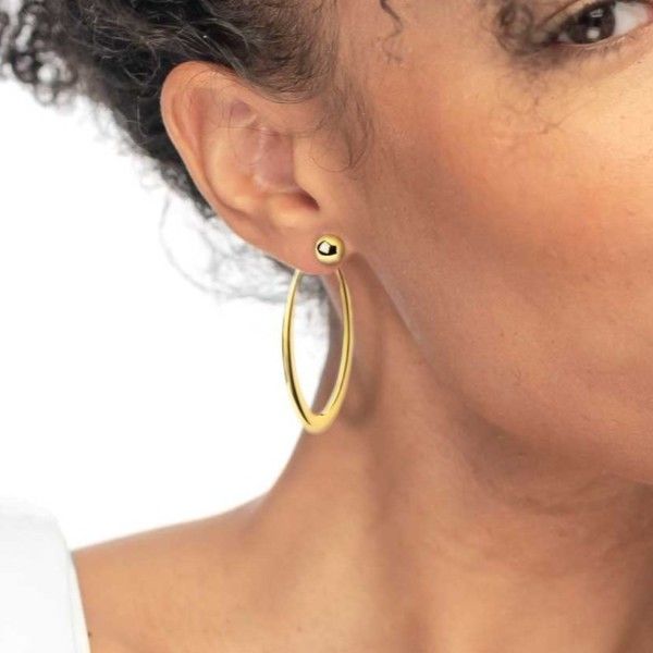 3. Oval ring earrings gold Marlù Gioielli 33or0098