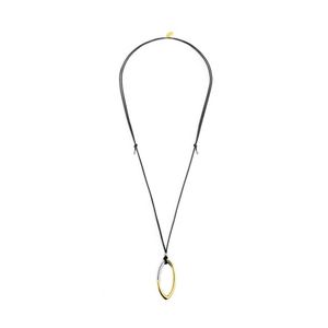 2. Collana cordino ovale bicolore nero