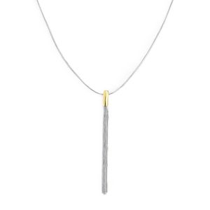 3. Multi-strand pendant necklace steel gray