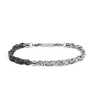 2. Bracciale catena bizantina 6 mm grigio acciaio