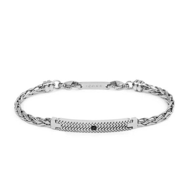 2. Bracciale catena a sonaglio piatta grigio acciaio Marlù Gioielli 30br0031