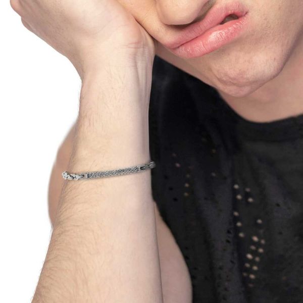 1. Bracciale catena squadrata e catena marine grigio acciaio Marlù Gioielli 30br0032