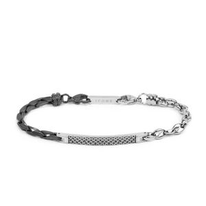 2. Square chain bracelet and marine chain steel gray