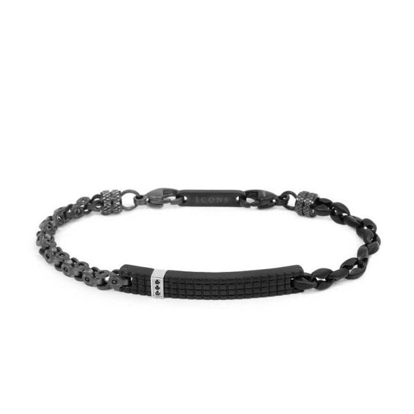 Bracciale catena marine mechanical nero Marlù Gioielli