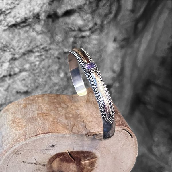 3. Bracciale rigido quarzo ametista grigio argento BRASS Workshop 25br26