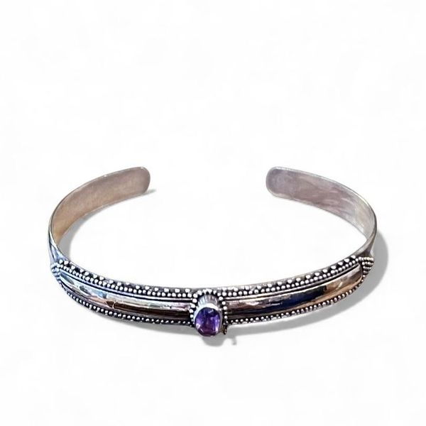 1. Bracciale rigido quarzo ametista grigio argento BRASS Workshop 25br26