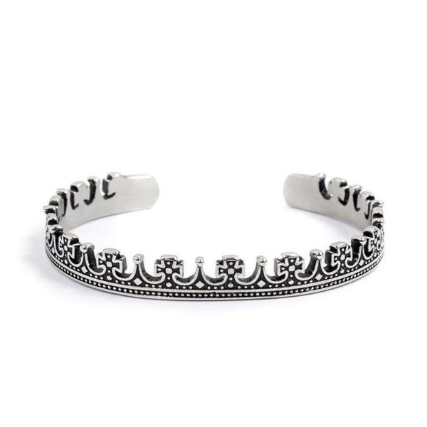 Bracciale corona King grigio acciaio Marlù Gioielli