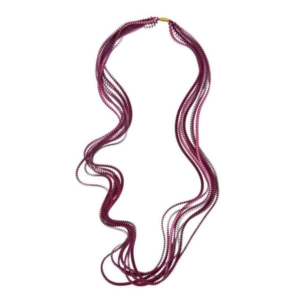 1. Essilp KL110 Necklace burgundy-pink ALEXANDRA TSOUKALA kl110