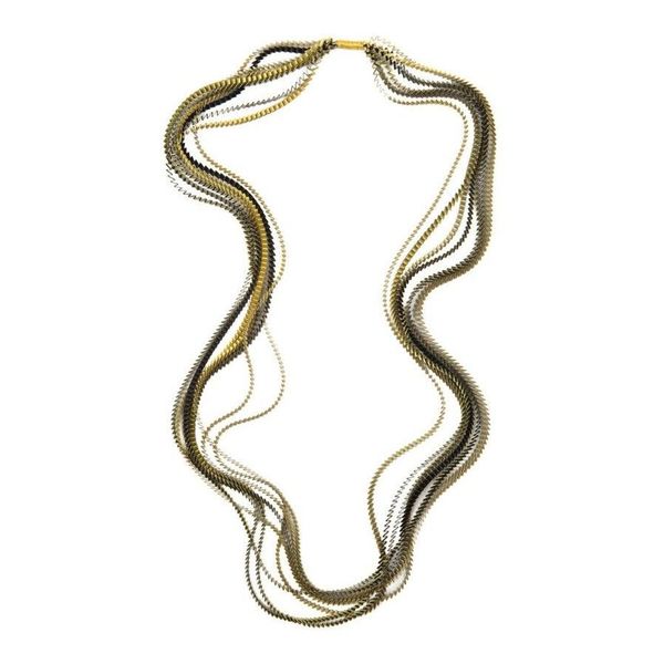 1. Essilp KL13 Necklace gold-olive green ALEXANDRA TSOUKALA kl13