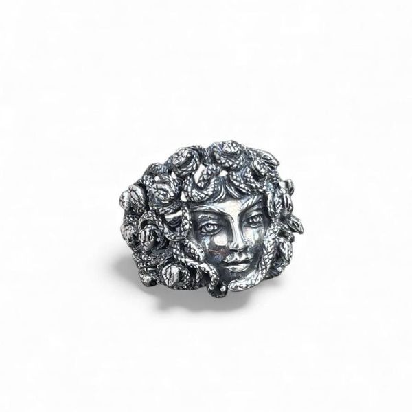 3. Anello testa Medusa grigio argento BRASS Workshop anmed22