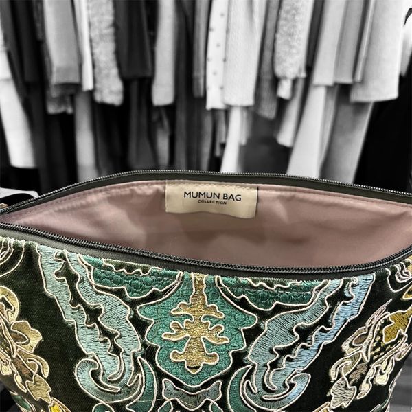 3. Borsa fantasia filo tracolla verde BRASS Workshop n345/1