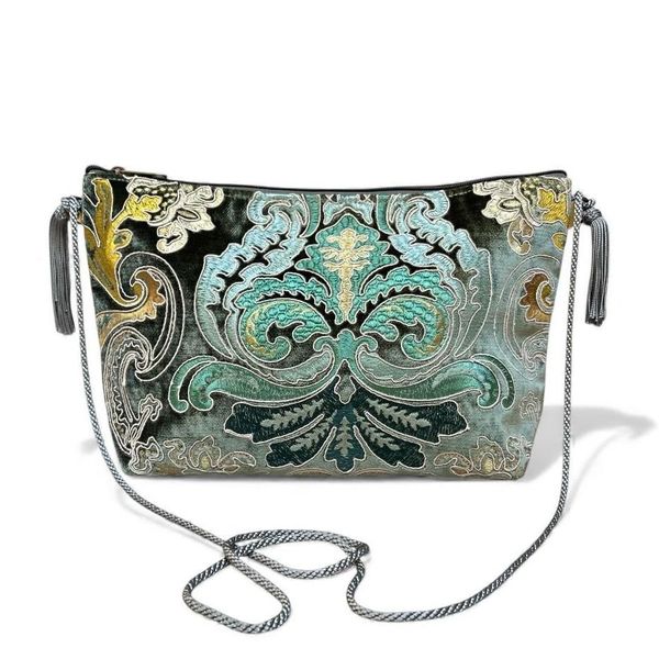 2. Borsa fantasia filo tracolla verde BRASS Workshop n345/1