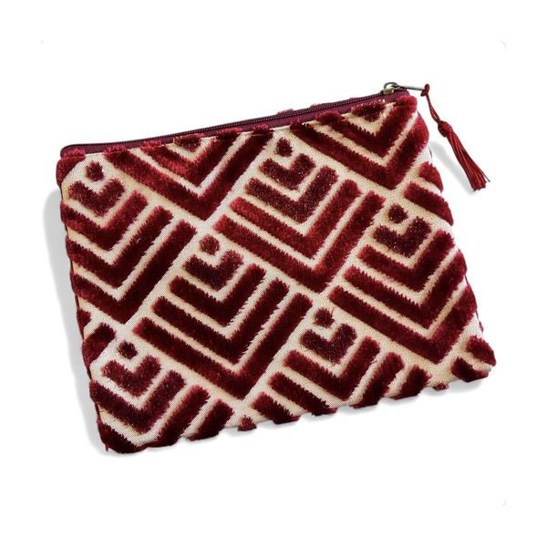 Nappa fabric clutch bag Red BRASS Workshop