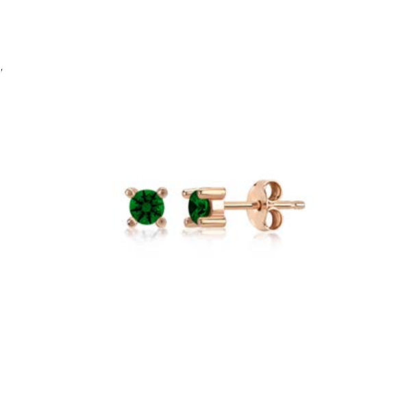 1. Solitair 6, sterling silver earrings rosegold Kurshuni Gioielli kv607-300