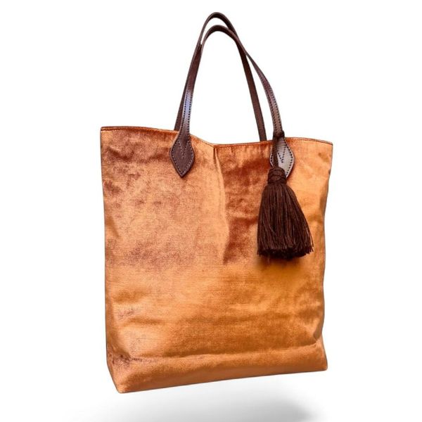 Borsa sacca velluto arancione BRASS Workshop
