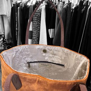 3. Velvet sack bag orange