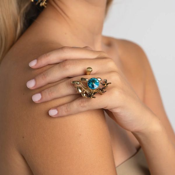1. Stem ring blue KALLIOPE Handmade Jewelry gd1879