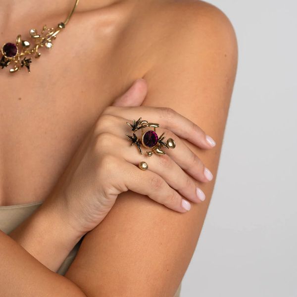 1. Stem ring amethyst purple KALLIOPE Handmade Jewelry gd1879