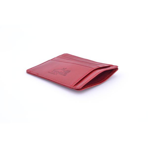 3. Horizontal credit card holder Red BRASS Workshop