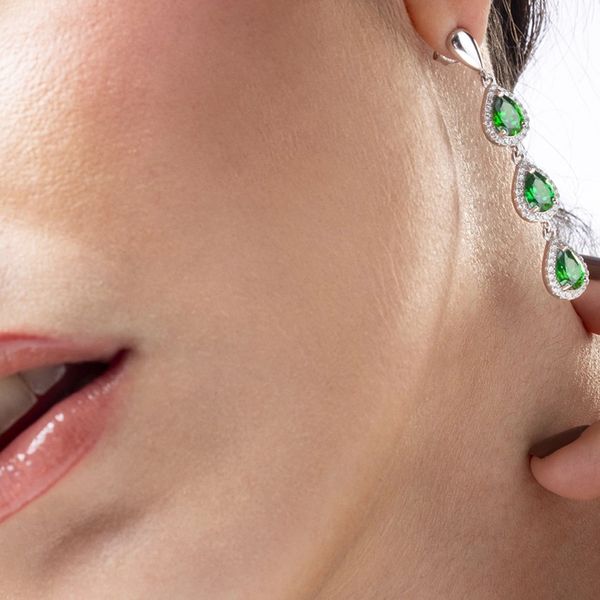 3. Earrings LP3794 green LOTUS Silver lp3794-4