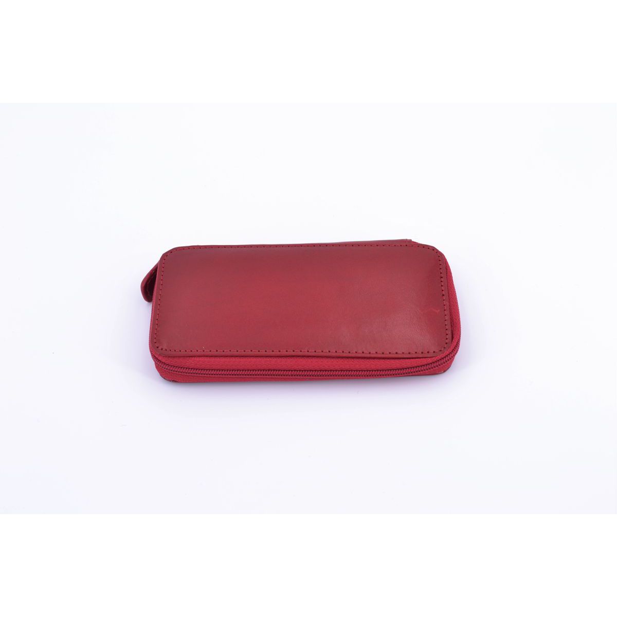 3. Leather keychain with zipper Red BRASS Workshop p8183
