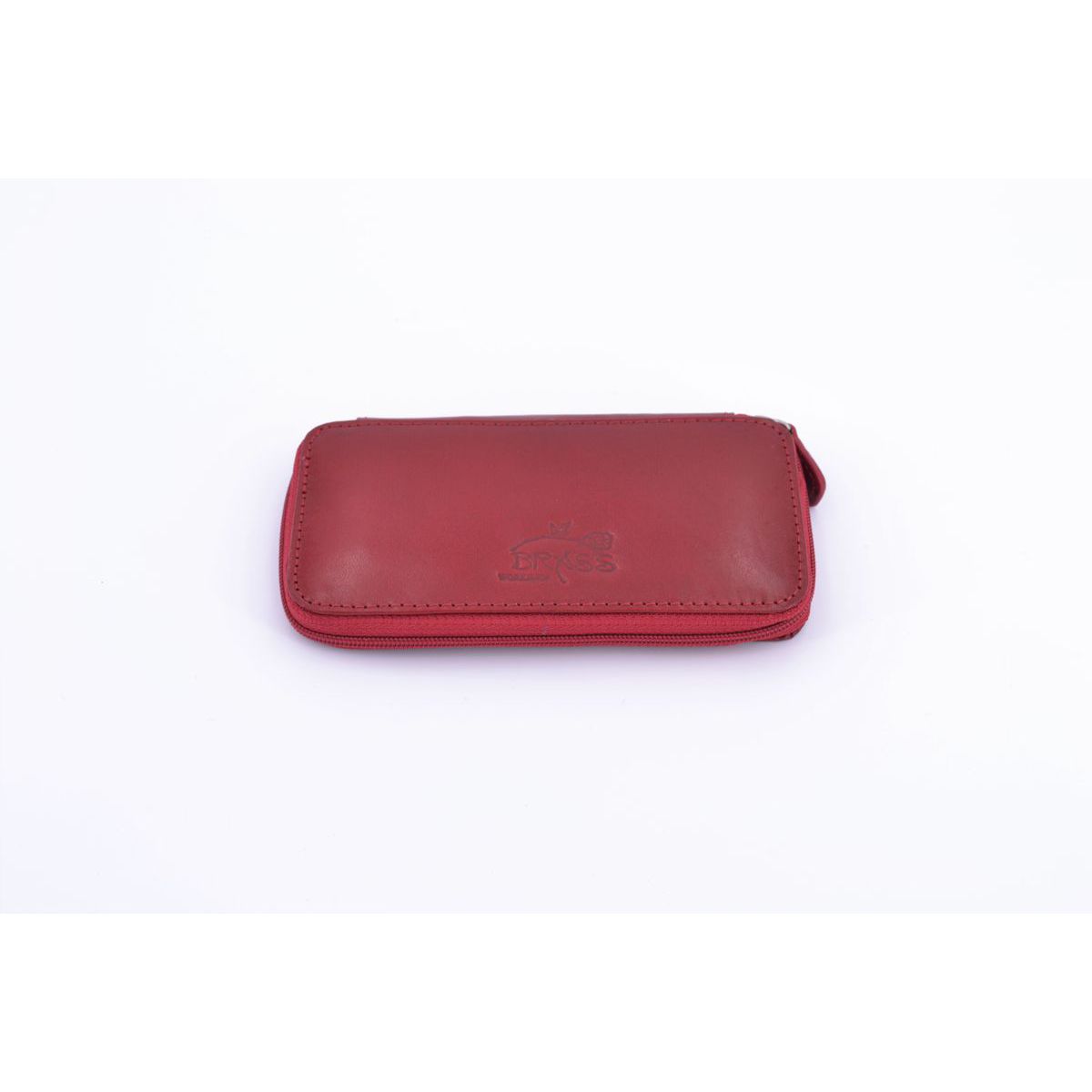 2. Leather keychain with zipper Red BRASS Workshop p8183