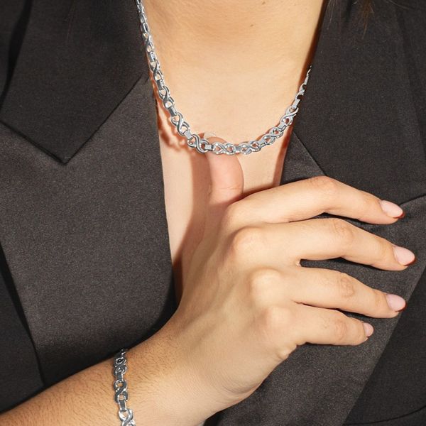 2. Necklace LS2578 steel gray LOTUS Style ls2578-1