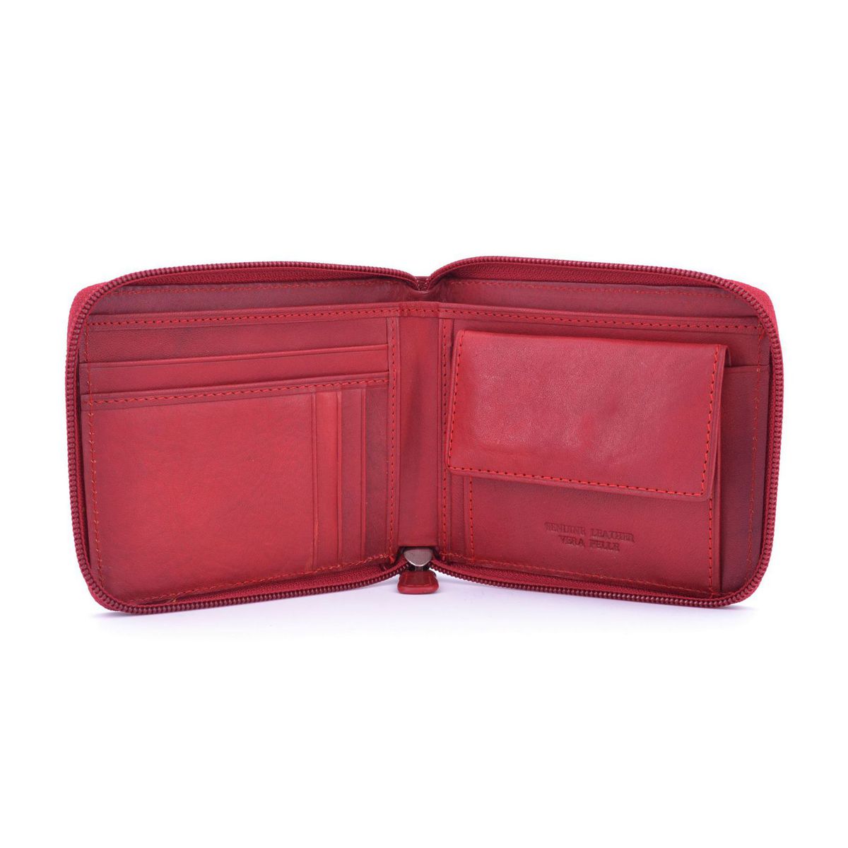 2. Portafogli con cerniera Rosso BRASS Workshop pop-8319
