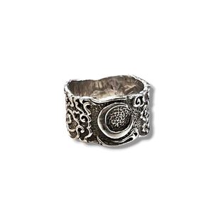 1. Anello fascia Luna grigio argento