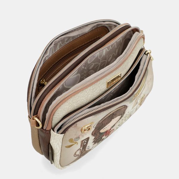 3. Anekke Muse three-compartment shoulder bag brown Anekke 42703-445