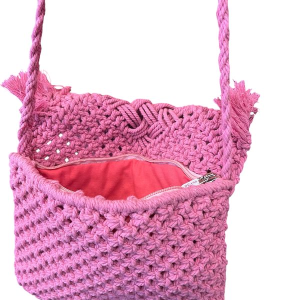1. Cotton shoulder bag Fucsia BRASS Workshop btc005