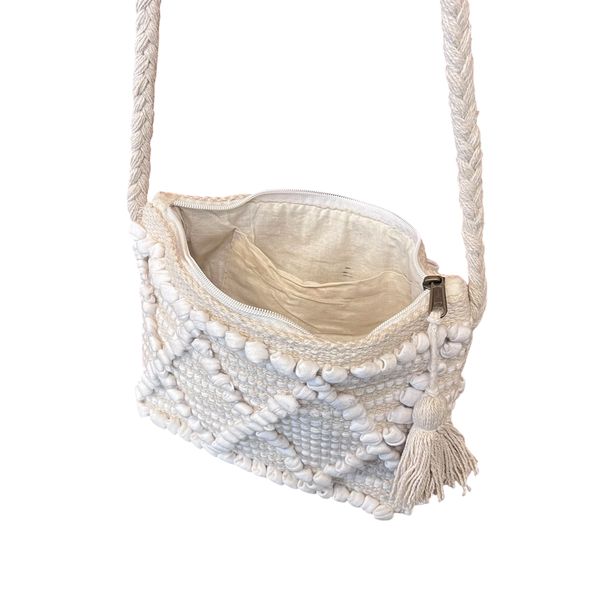 1. Cotton shoulder bag Cream BRASS Workshop btc007