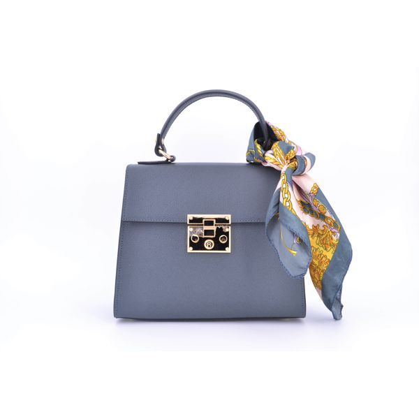 1. Borsa in pelle con foulard incluso Grigio