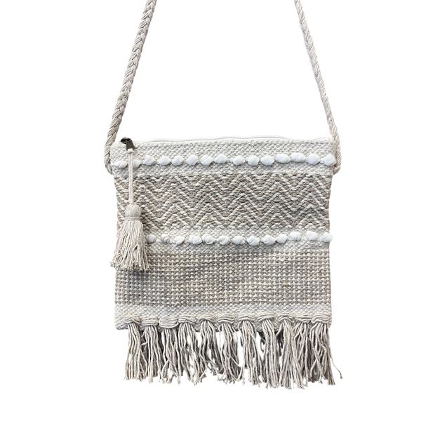 1. Borsa tracolla cotone Beige BRASS Workshop btc008
