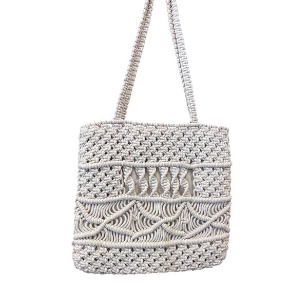 1. Woven shoulder bag Cream BRASS Workshop btc010