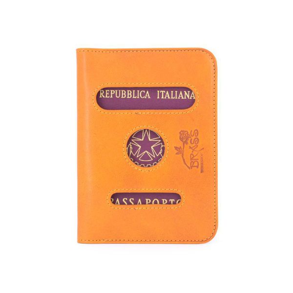 1. Porta passaporto pelle senape BRASS Workshop p8120