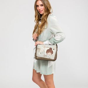 3. Borsa a tracolla 3 scomparti Sophia marrone