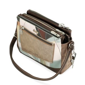 4. Borsa a tracolla 3 scomparti Sophia marrone