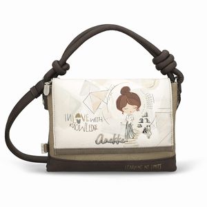 1. Borsa a tracolla con manico corto Sophia marrone