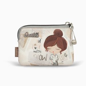 4. Portamonete 3 scomparti Sophia beige