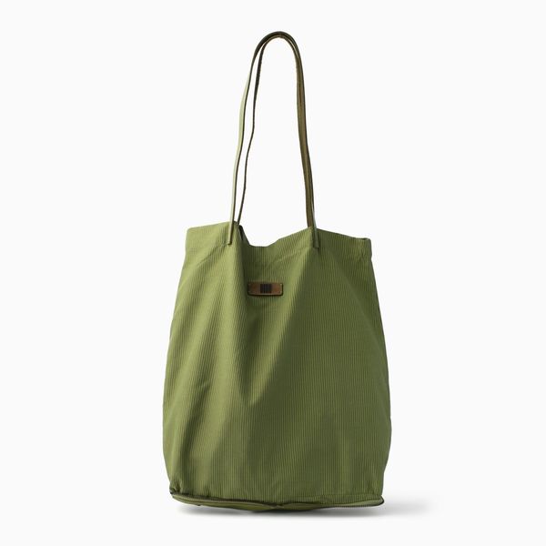 Mansfield Stripes Tote Bag acid green BIBA