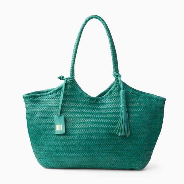 1. Perkins double handle shopper bag green BIBA per9l