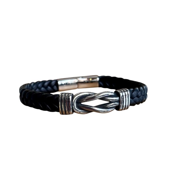 Bracciale “nodo piano” nero BRASS Workshop