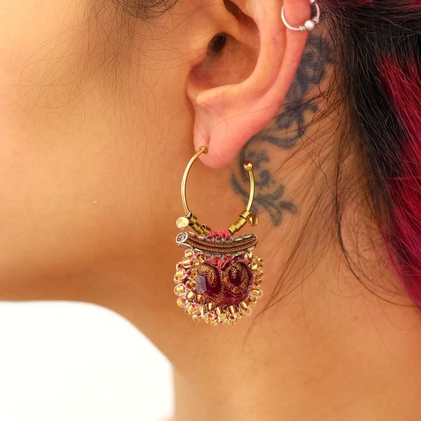 1. Frostbloom Earrings, Plum Wine Set gold AyalaBar h2387