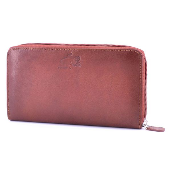 Portafogli in pelle con zip Marrone BRASS Workshop